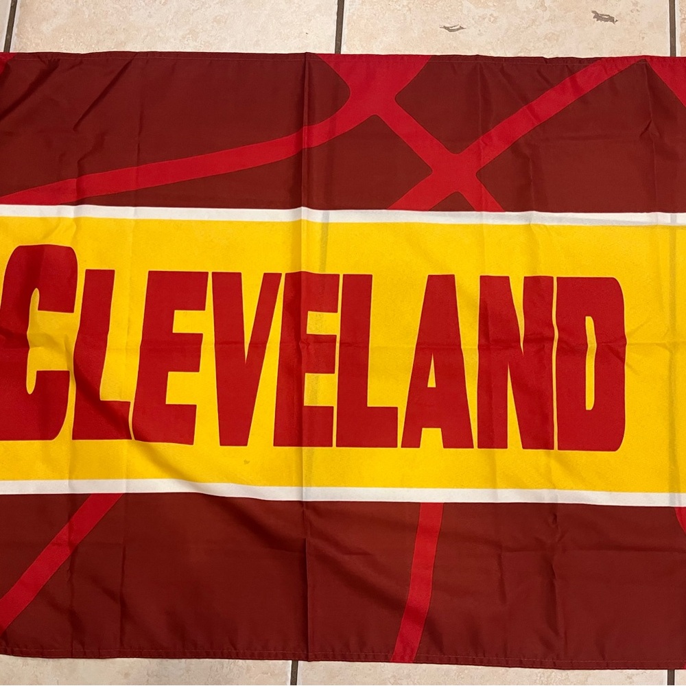 Cleveland Banner with Red and Yellow Design